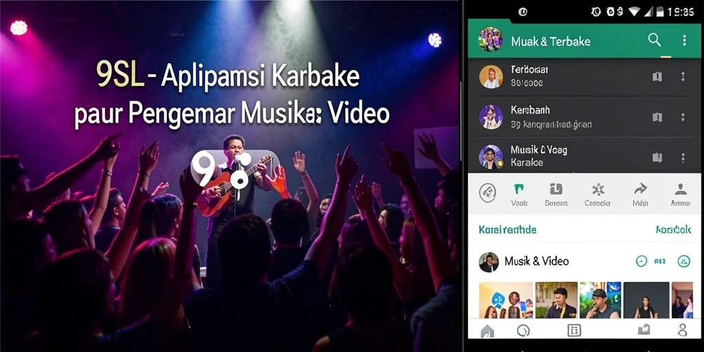 Antarmuka aplikasi 9SL yang menarik dengan fitur Karaoke yang lengkap.