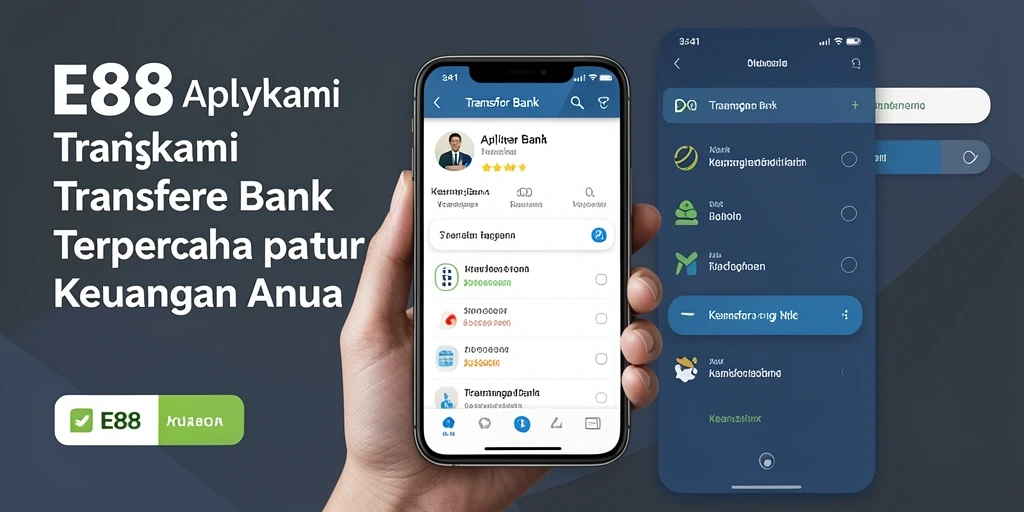 Tampilan antarmuka aplikasi E88 untuk Transfer Bank yang sederhana dan efisien.