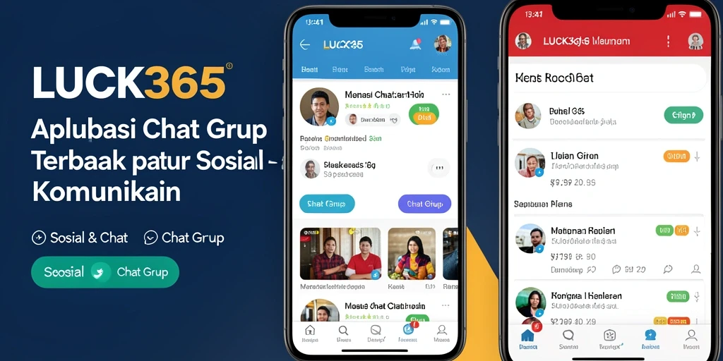 Antarmuka LUCK365 yang menarik dalam aplikasi Chat Grup.