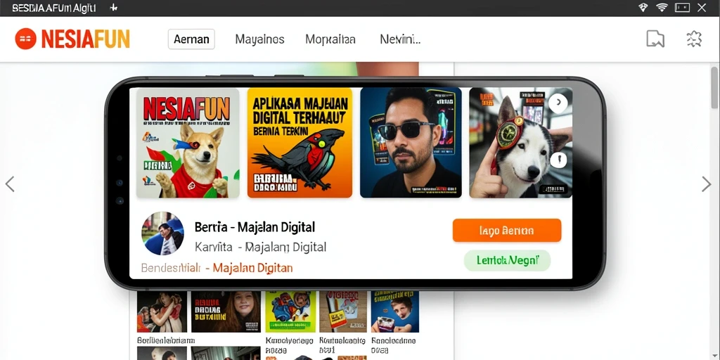 Screenshot menunjukkan antarmuka menarik dari aplikasi Majalah Digital.