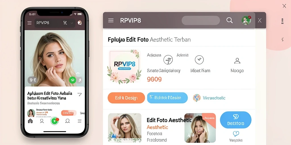 Antarmuka aplikasi RPVIP8 untuk Edit Foto Aesthetic yang menarik.
