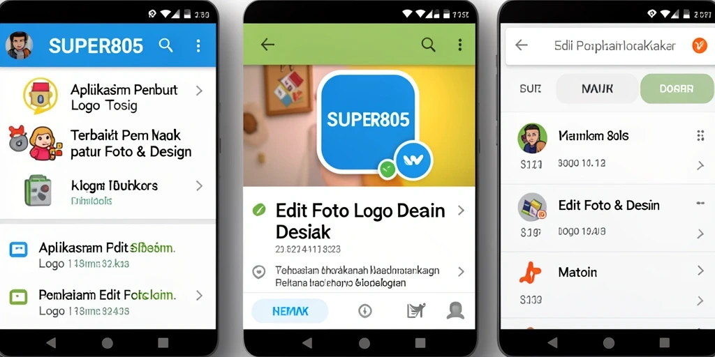 Tampilan antarmuka SUPER805 untuk pembuatan logo yang mudah dan intuitif.