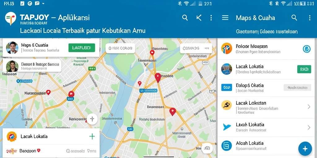 Antarmuka intuitif TAPJOY dalam mengakses lokasi.